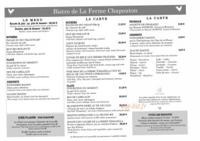 La Ferme Chapouton menu