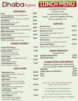 Dhaba Express menu