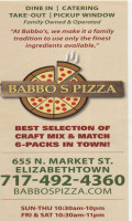 Babbo’s Pizza inside