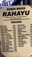 Rahayu Meatball menu