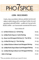 Pho 7 Spice menu