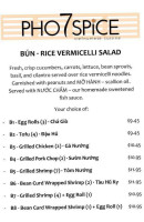 Pho 7 Spice menu