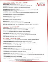 Osteria Avanti menu