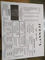 Johnny's Pizza Shop menu