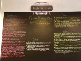 High St Cafe menu