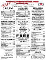 De Muro's Pizza menu