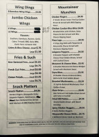 Mountaineer Lounge menu