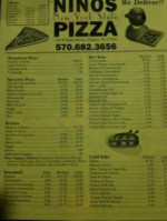 Nino's Pizza menu