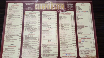 Kurfürstengrill menu