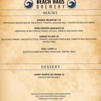 Beach Haus Brewery menu