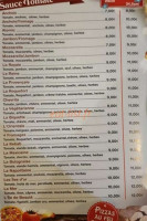 Geoffrey Pizza menu