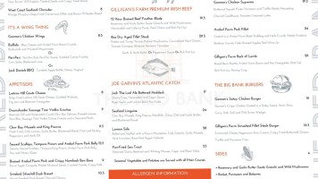 The Red Bank menu