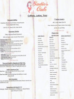 Sadie's Coffee menu