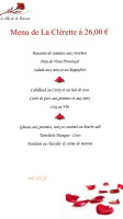 Le Clos De La Roseraie menu