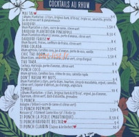 Côcoon menu