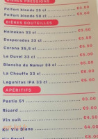 Le Grand Bleu menu