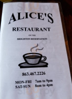 Alice's food