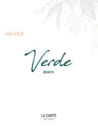 Verde Beach menu