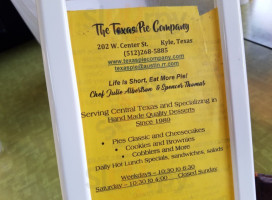 Texas Pie Co menu