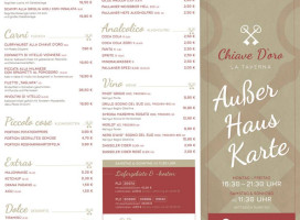 La Taverna Chiave D'oro menu