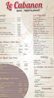 Le Cabanon menu