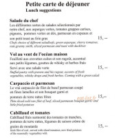 La Salle a Manger menu