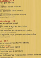 Les Trois Lys menu