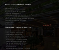 L'auberge Des Maures menu