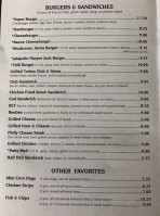 Tj's Main Street Cafe menu