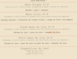 Lilla Krogen menu