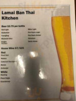 Lamai Ban Thai Kitchen menu