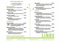 Linde Cafe Und Gaststaette menu