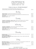 Peppino's Family Restaurant & Pizzeria menu