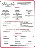 Village Cafe menu