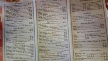 Malt Shop menu