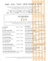 Pho 7 Spice menu