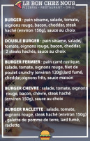 Le Bon Chez Nous menu