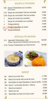 Impérial Thaï menu