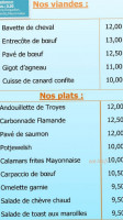 Le Café Du Stade menu