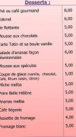 Le Café Du Stade menu