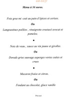 La Romanée menu