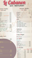 Le Cabanon menu