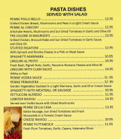 Maurizio's Pizzeria Inc menu