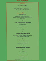 Au Soleil d'Or menu