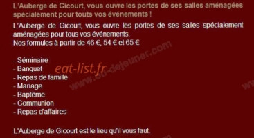 Auberge De Gicourt menu