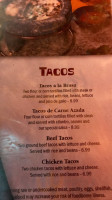 Mexico Lindo menu