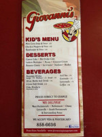 Minix's Giovanni's I menu