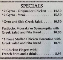 Athenian Cafe menu