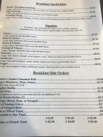 Earlystown Diner menu