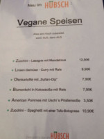 Café Hübsch menu